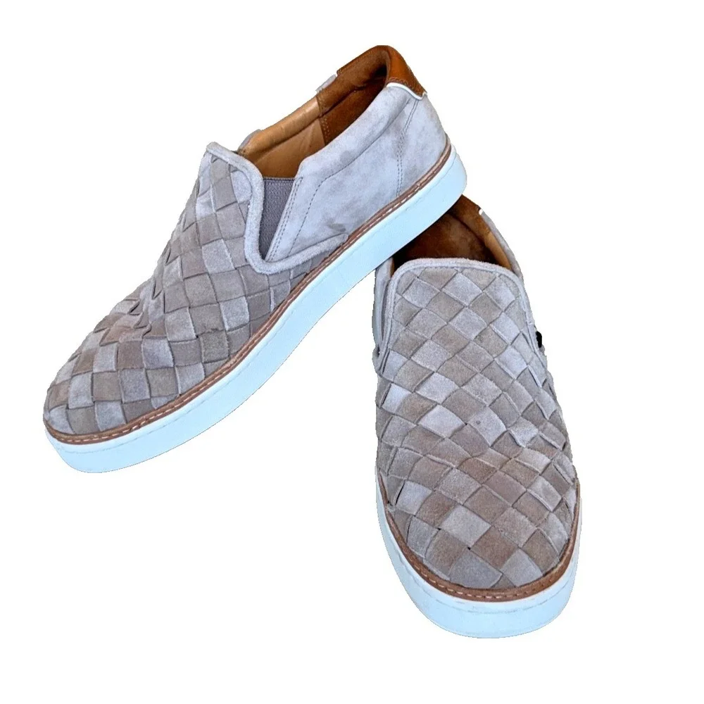 Allen Edmonds Men's Beige Alpha Woven Suede Slip-On Sneakers‎ Size 10.5 3E